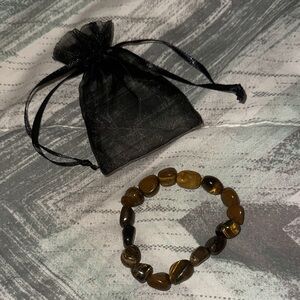 Tiger Eye Beaded Stretch Bracelet - Brown